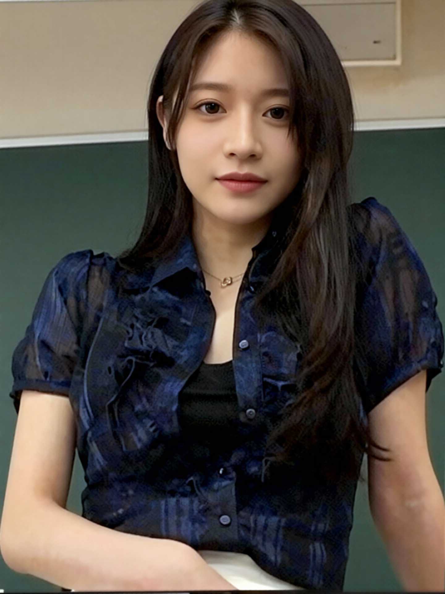 AI换脸 网红花碎花全程穿着丝袜 强上被射