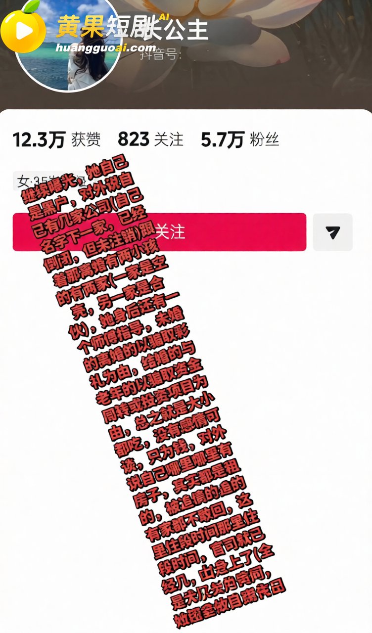 抖音网红长公主 涉嫌 15