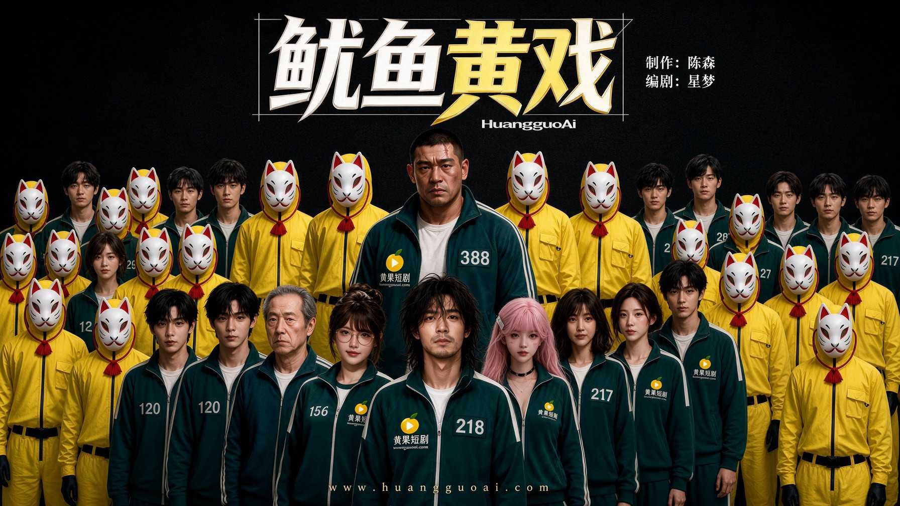 黄果AI短剧《鱿鱼黄戏》欠债的人被抓进游戏 女淘汰者直接给幸存者操